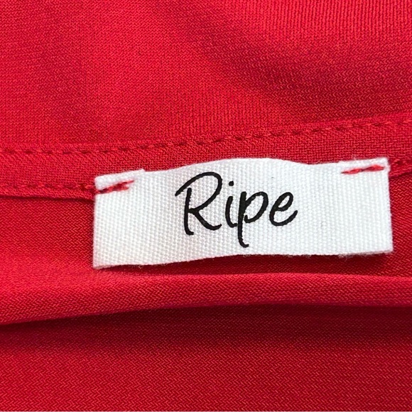 RIPE red draped cowl neck halter top open back Sz XL stretchy spandex NWOT - Picture 7 of 9